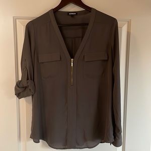 Express long sleeves blouse. Can roll sleeves halfway. Size large